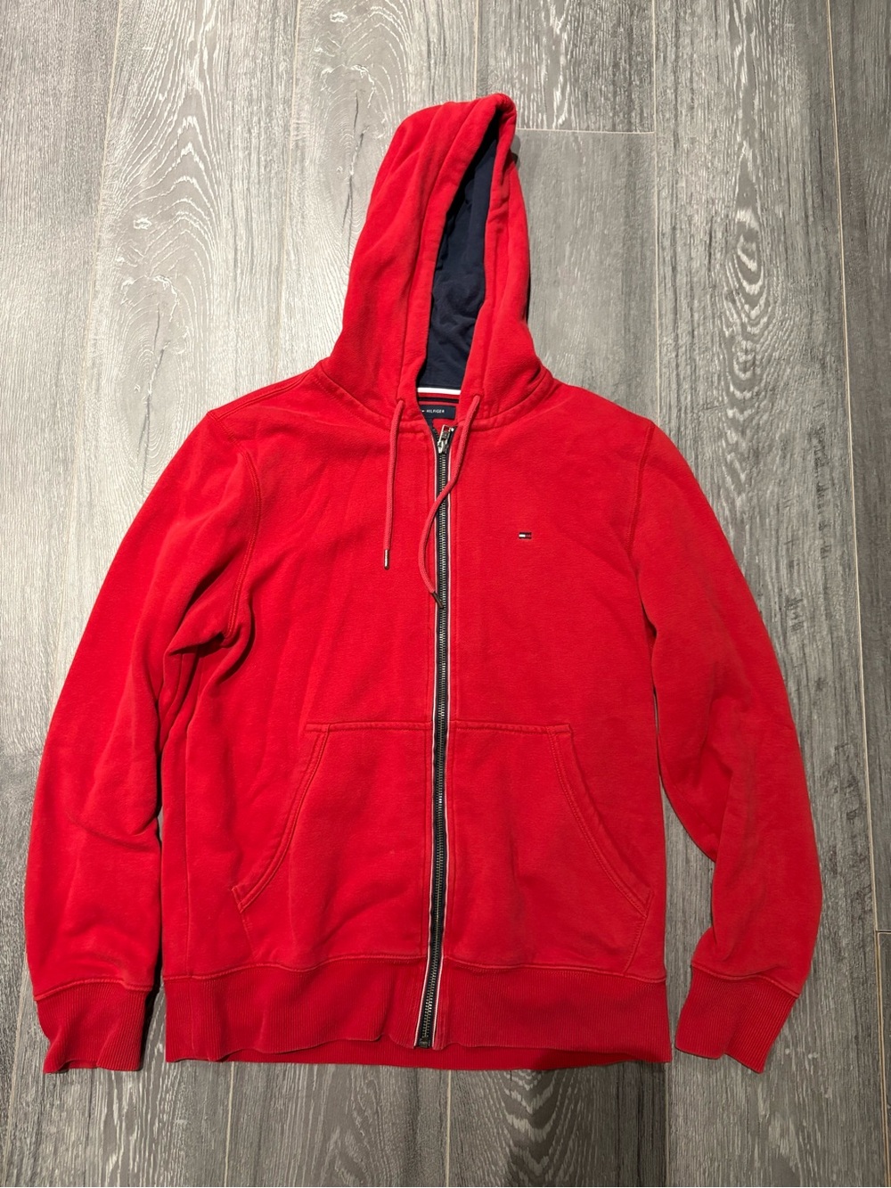 Tommy Hilfiger Red Zip-Up Hooded Jacket